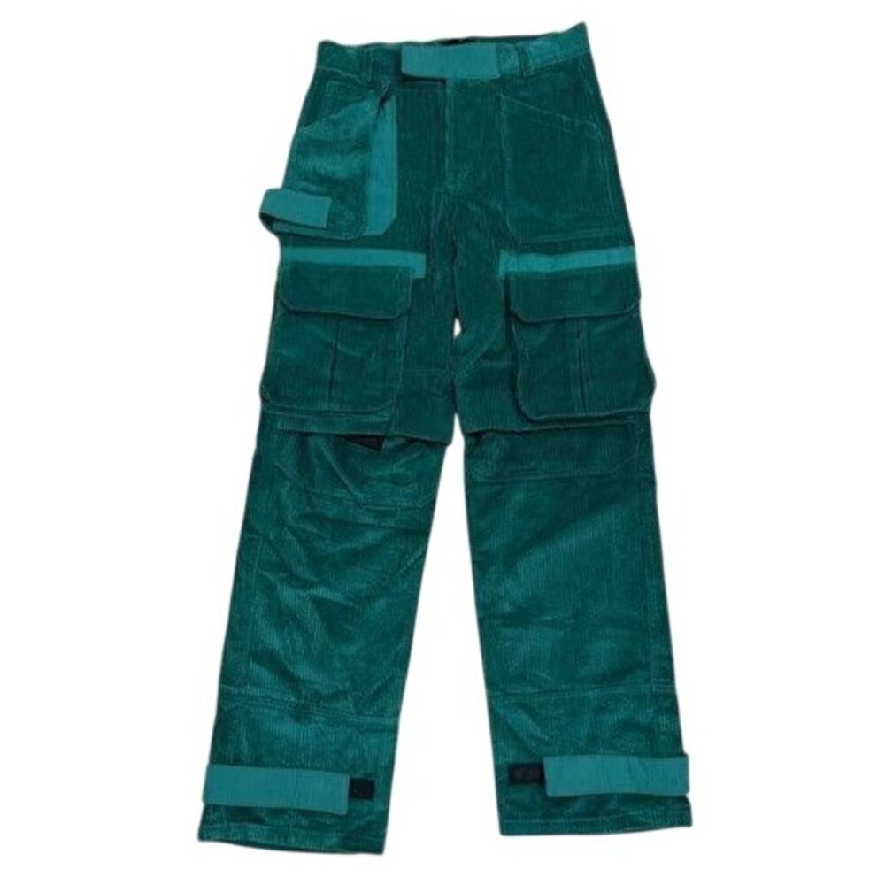 3.PARADIS PINO MULTI CORDUROY CARGO POCKET PANTS IN GREEN